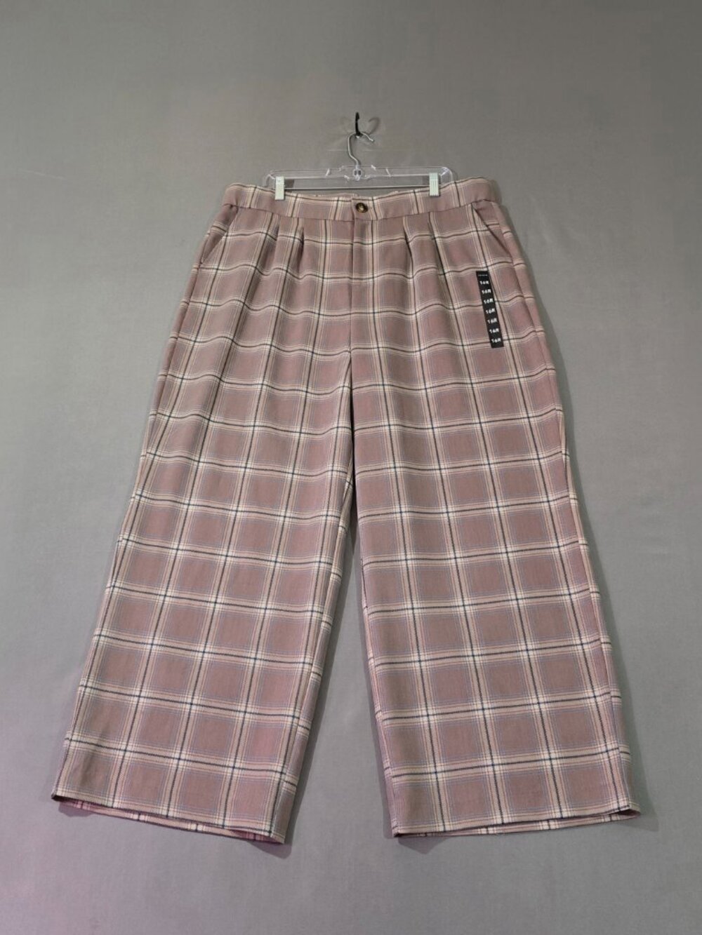 Torrid Studio Wide Leg Pants Women’s 16R Plaid High Rise Work NWT Plus